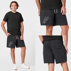 Homage San Antonio Spurs NBA Sweat Shorts Mens L Heather Black Drawstring Logo